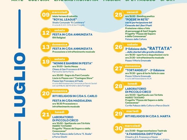 Calendario di luglio 2025 Immagine novità in apertura